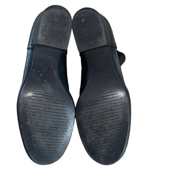 UGG Women's Bandara Leather‎ Stacked Heel Back Zipper Ankle Boot Black Size 8 - Picture 8 of 11